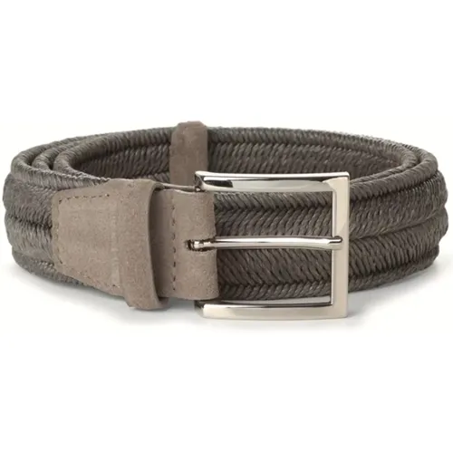 Belts, male, , Size: 110 CM Woven Fabric Belt with Silver Buckle - Orciani - Modalova