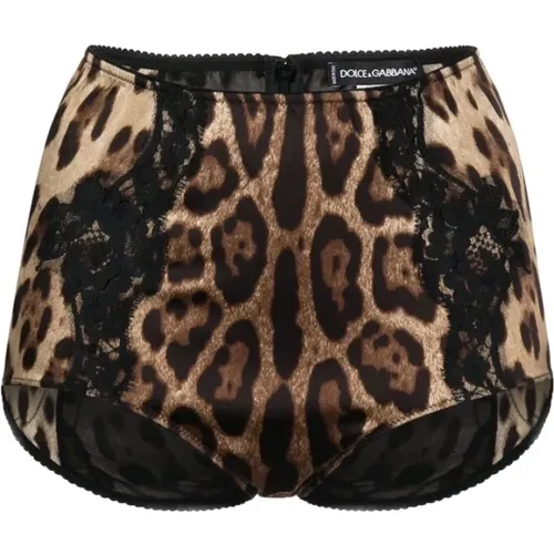 Bottoms, female, , Size: XS Leopard Print Silk Blend Underwear - Dolce & Gabbana - Modalova