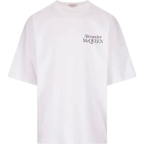 Weißes Logo Oversize T-Shirt für Männer - alexander mcqueen - Modalova