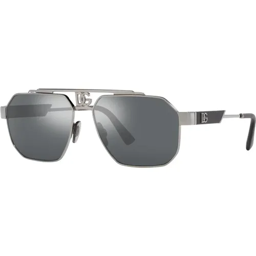 Silver/Silver Sonnenbrillen DG 2300 , Herren, Größe: 59 MM - Dolce & Gabbana - Modalova