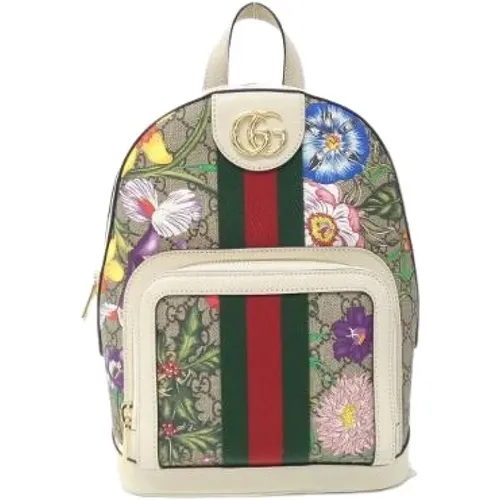 Pre-owned Backpacks, female, , Size: ONE SIZE Pre-owned Canvas Backpack - Gucci Vintage - Modalova