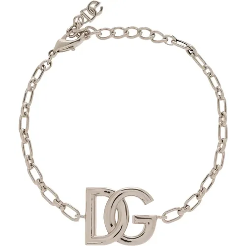 Bracelets, male, , Size: ONE SIZE Bracelet with logo - Dolce & Gabbana - Modalova