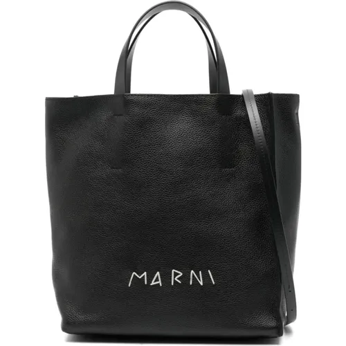 Embroidered Logo Tote Bag , female, Sizes: ONE SIZE - Marni - Modalova