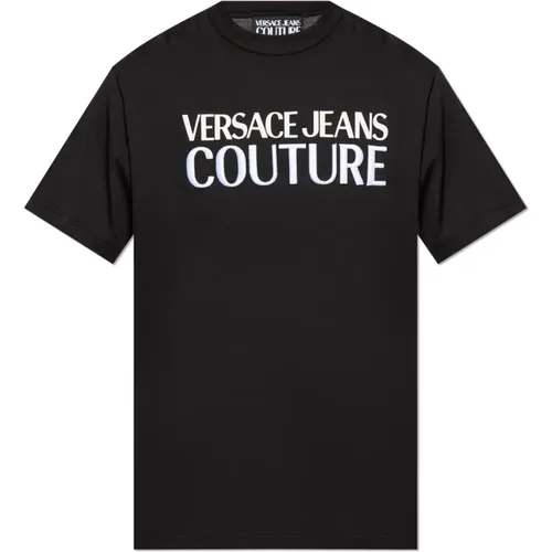 T-Shirts, male, , Size: L T-shirt with logo - Versace Jeans Couture - Modalova