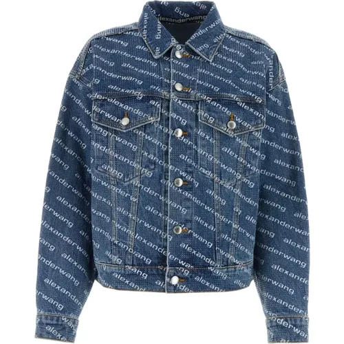 Denim Jackets, female, , Size: M Stylish Oversize Printed Denim Jacket - alexander wang - Modalova