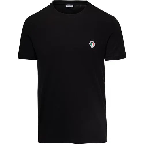 Scudetto Girocollo T-Shirt - , male, Sizes: M, S - Dolce & Gabbana - Modalova