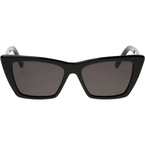Cat-eye Sunglasses with Single Color Lens , female, Sizes: 53 MM - Saint Laurent - Modalova