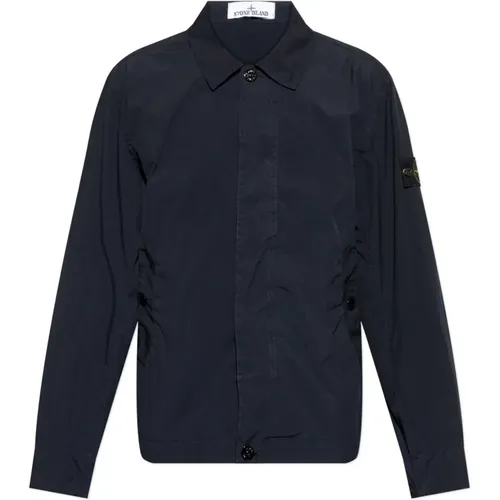 Light Jackets, male, , Size: L Jacket with Logo Patch - Stone Island - Modalova