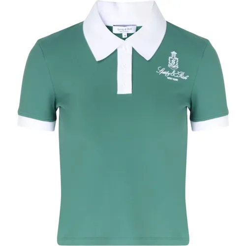 Retro Script Polo Shirt - Sporty & Rich - Modalova