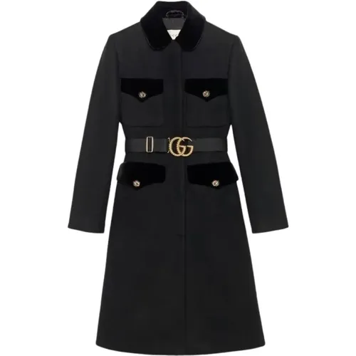 Pre-owned Coats, female, , Size: M Pre-owned Wool outerwear, Size 38, Excellent Condition - Gucci Vintage - Modalova