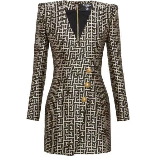 Monogramm-Jacquard-Kleid Balmain - Balmain - Modalova