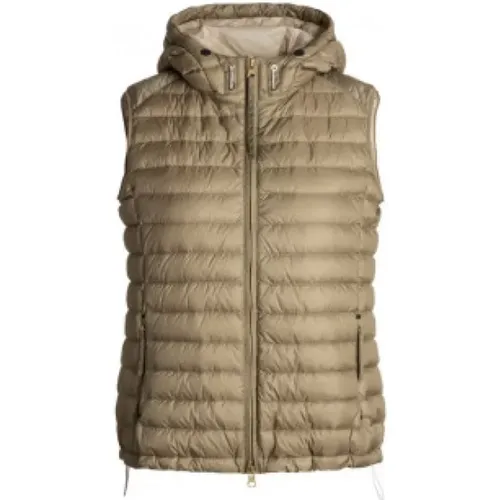 Khaki Vest with Feminine Back Zipper - Refined Sporty Style , female, Sizes: S, M, L - Parajumpers - Modalova