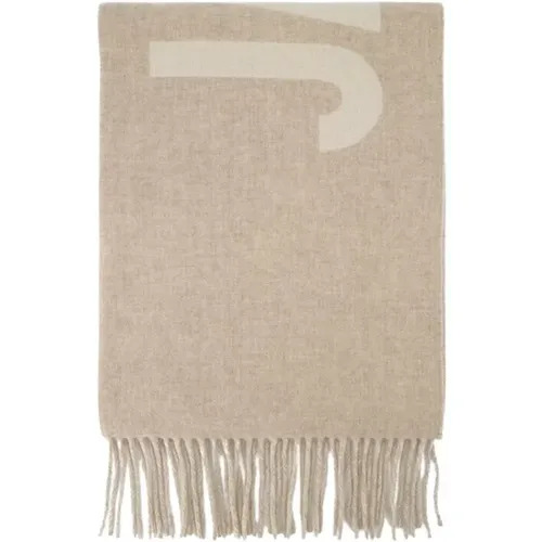 Fringe Logo Wool Scarf , female, Sizes: ONE SIZE - Jacquemus - Modalova