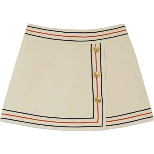 Flared Skirt with Gold Buttons , female, Sizes: XS, S - Gucci - Modalova