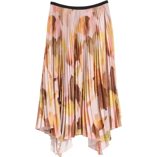 Midi Skirts, female, , Size: M Floral Painting Pleated Midi Skirt - PS By Paul Smith - Modalova