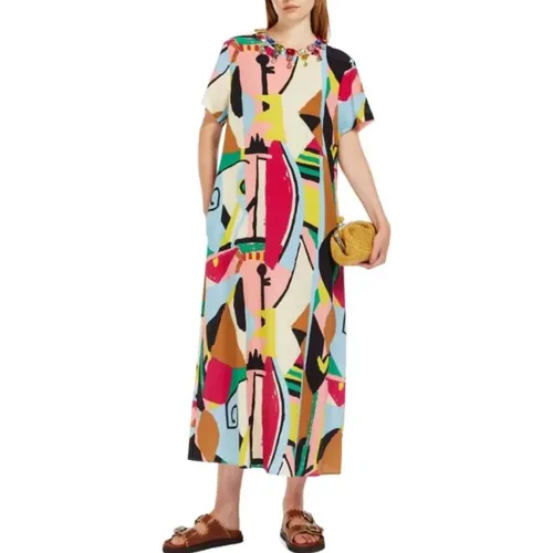 Langes Kleid mit abstraktem Muster und Taschen - Weekend - Modalova
