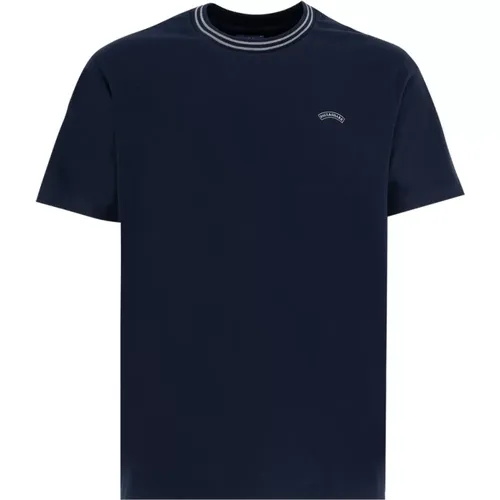 Cotton Crew-neck T-shirt with Contrasting Stripes , male, Sizes: XL, 2XL - PAUL & SHARK - Modalova