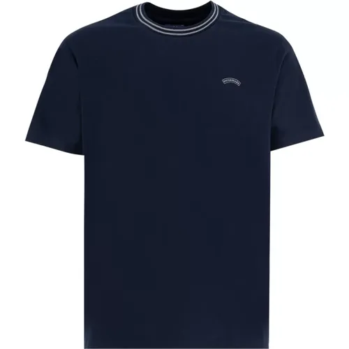 Cotton Crew-neck T-shirt with Contrasting Stripes , male, Sizes: XL, M, 2XL - PAUL & SHARK - Modalova