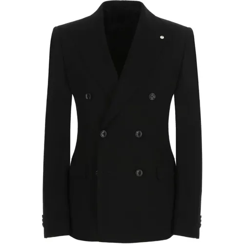 Blazers, male, , Size: 2XL Double-Breasted Wool Jacket - L.b.m. 1911 - Modalova