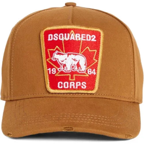 Caps, male, , Size: ONE SIZE Logo Patch Adjustable Strap Hat - Dsquared2 - Modalova