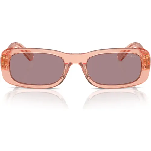 Rectangular Sunglasses with Light Purple Lenses , female, Sizes: 53 MM - Miu Miu - Modalova