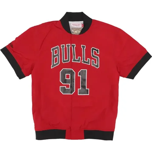 Chicago Bulls Rodman Warm Up Jacket , male, Sizes: S, XL - Mitchell & Ness - Modalova