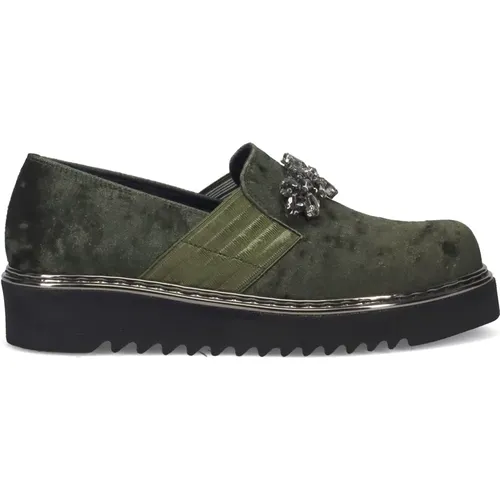 Grüne Sneakers mit Glänzendem Accessoire , Damen, Größe: 37 1/2 EU - Sangiorgio - Modalova