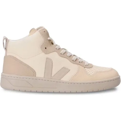 Beige Leather High-Top Sneakers , female, Sizes: 4 UK, 7 UK - Veja - Modalova