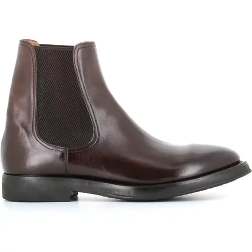 Chelsea Boots, male, , Size: 8 1/2 US Ebony Chelsea Flat Shoes - Alberto Fasciani - Modalova