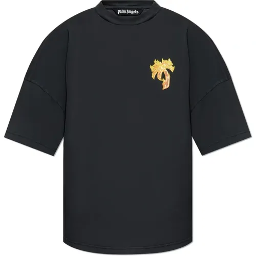 T-Shirt mit bedrucktem Logo , Herren, Größe: XL - Palm Angels - Modalova