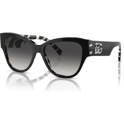 Schwarze/Grau getönte Sonnenbrille , Damen, Größe: 54 MM - Dolce & Gabbana - Modalova