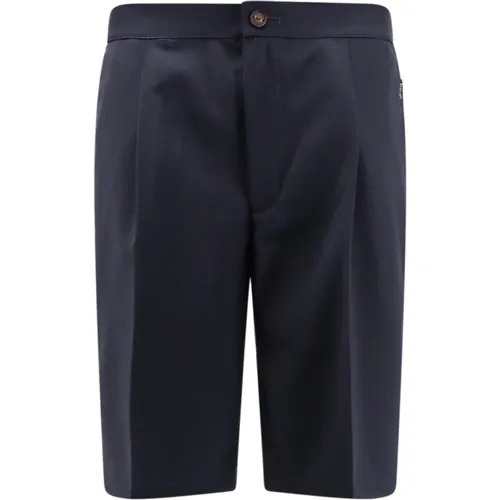 Wool Shorts with Zip and Button , male, Sizes: L - Hevo - Modalova