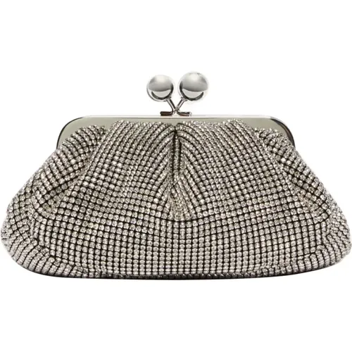 Clutches, female, , Size: ONE SIZE Silver Pasticcino Bag Small Clutch - Max Mara Weekend - Modalova