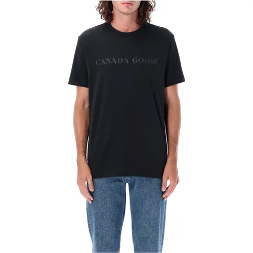 Schwarzes T-Shirt Emersen Regular Fit , Herren, Größe: M - Canada Goose - Modalova