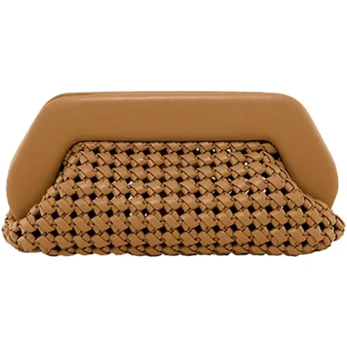 Clutches, female, , Size: ONE SIZE Caramel Knots Clutch Bag Vegan Fabric - THEMOIRè - Modalova