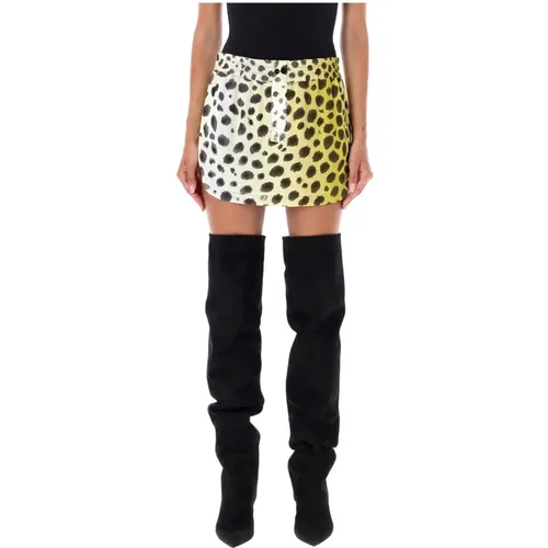 Cheetah Print Rooney Mini Skirt , female, Sizes: XS, M, S - The Attico - Modalova