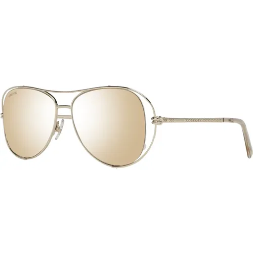 Goldene Aviator Sonnenbrille für Frauen - Swarovski - Modalova