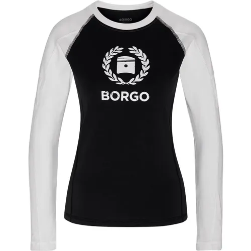 Andalusia Longlap Nero Bianco T-Shirt , Damen, Größe: XL - Borgo - Modalova