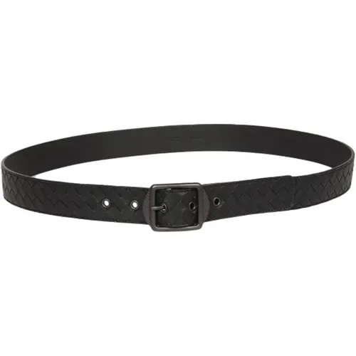 Leather Belt with Brass Buckle , male, Sizes: 105 CM, 95 CM - Bottega Veneta - Modalova