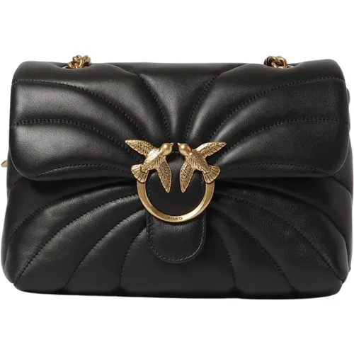Shoulder Bags, female, , Size: ONE SIZE Leather Shoulder Bag - pinko - Modalova