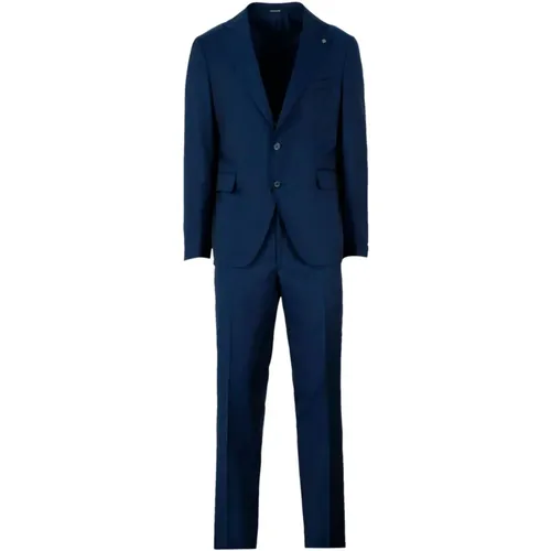 Single Breasted Suits, male, , Size: M Sophisticated Stretch Cotton Suit - Tagliatore - Modalova