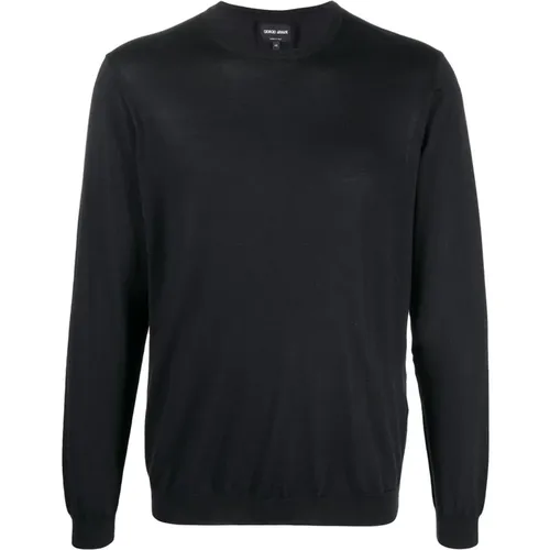 Eleganter Blauer Herren Sweatshirt , Herren, Größe: 4XL - Giorgio Armani - Modalova