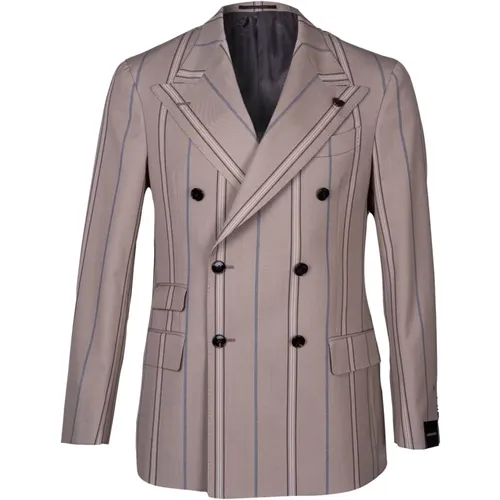 Men's Double-Breasted Wool Suit Set , male, Sizes: M, L - Gabriele Pasini - Modalova