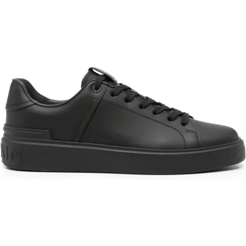 Schwarze Sneakers B-Court-Calfskin , Herren, Größe: 41 EU - Balmain - Modalova