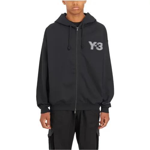 Logo Hoodie mit Reißverschluss , Herren, Größe: M - Y-3 - Modalova