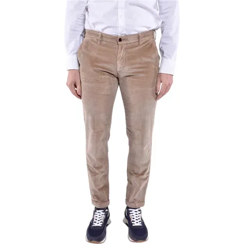 Slim Fit Chino Hose mit Umschlägen , Herren, Größe: W35 - Re-Hash - Modalova