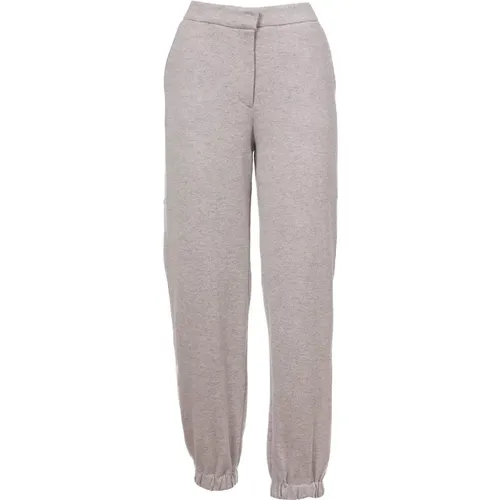 Wool, Silk, and Cashmere Pants , female, Sizes: M - Le Tricot Perugia - Modalova