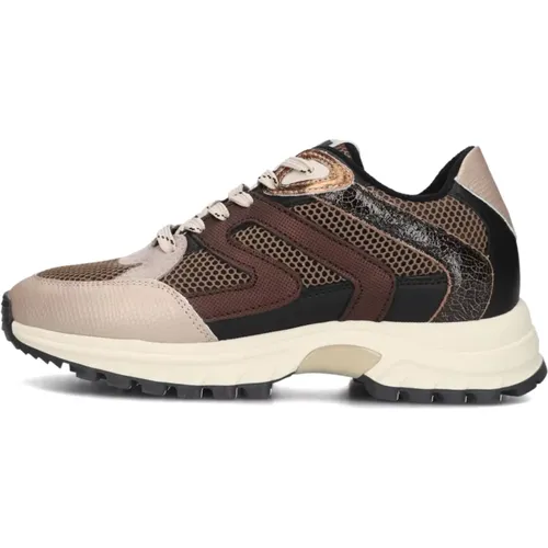 Bronze Low Top Glamour Sneakers - Via Vai - Modalova