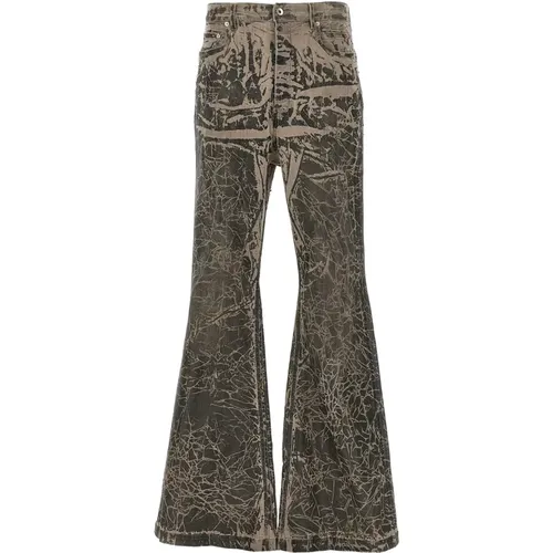 Flared Jeans, male, , Size: W31 Dark Shadow Jeans Du02E7365 - Rick Owens - Modalova
