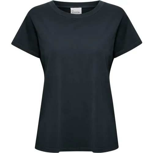 Essentielles Schwarzes Tee mit Kurzen Ärmeln , Damen, Größe: M - My Essential Wardrobe - Modalova